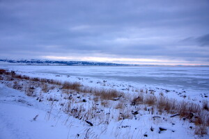 Looking towards Norton Sound from Unalakleet, November 2008, Snowchange