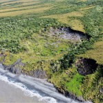 Permafrost melt event close to the village. Photo: Kaare Erickson